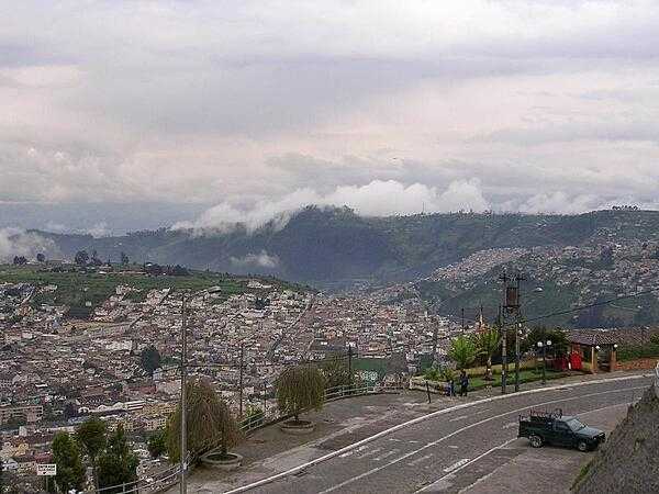 A view of Quito, Ecuador, from El Panecillo (Bread Loaf Hill).